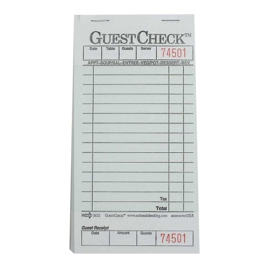 (Price/Pack)National Checking A3632 Guest Check 1 Part 15 Line G - DOT product image 1