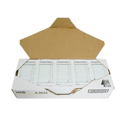 NCCO National Checking 3.5 Inch X 6.75 Inch 1 Part Green 15 Line Guest Check, 1 x 2500 each Case - GS1 open-case image