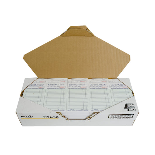 NCCO National Checking 3.5 Inch X 6.75 Inch 1 Part Green 19 Line Guest Check, 1 x 2500 each Case - DOT product image 5