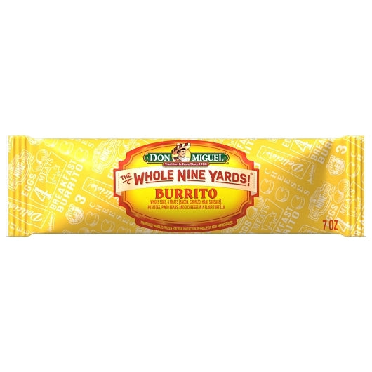 Don Miguel Whole 9 Yard Breakfast Burrito, 12 x 7 oz Case - Frozen Meat & Seafood