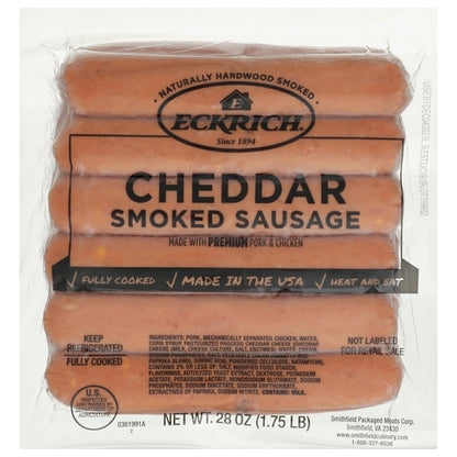 Eckrich Cheddar Smoked Sausage Links, 6 x 1.77 lb Case - DOT product image 4