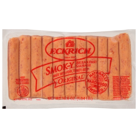 Eckrich Sausage Smokey Original Link, 10 x 1.078 lb Case - Frozen Meat & Seafood