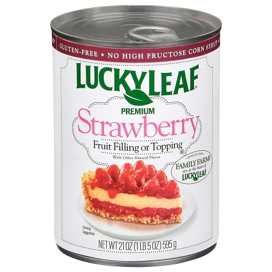 Lucky Leaf Premium Strawberry Filling & Topping, 8 x 21 oz Case - Bakery & Desserts