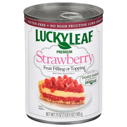 Lucky Leaf Premium Strawberry Filling & Topping, 8 x 21 oz Case - Bakery & Desserts