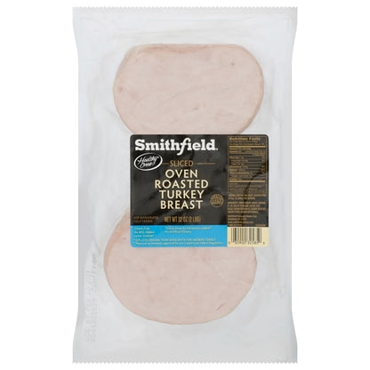 Smithfield Healthy Ones Sliced Oven Roasted Turkey Breast, 6 x 2 lb Case - Frozen Meat & Seafood