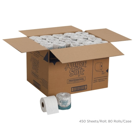 Angel Soft Toilet Paper 450 Sheets Per Roll, 80 x 1 ct Case - Alternate product angle or state
