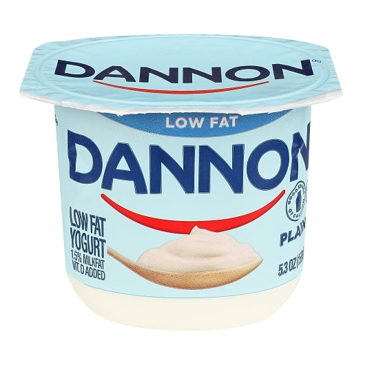 Dannon All Natural Low Fat Plain Yogurt, 12 x 5.3 oz Case - Cheese & Dairy
