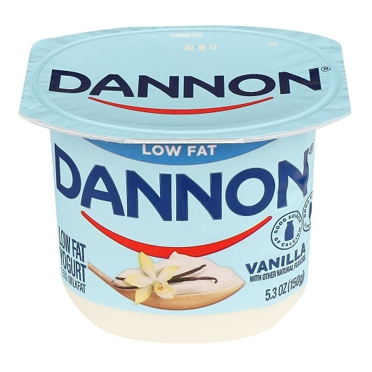 Dannon Low Fat Vanilla Yogurt, 12 x 5.3 oz Case - Cheese & Dairy