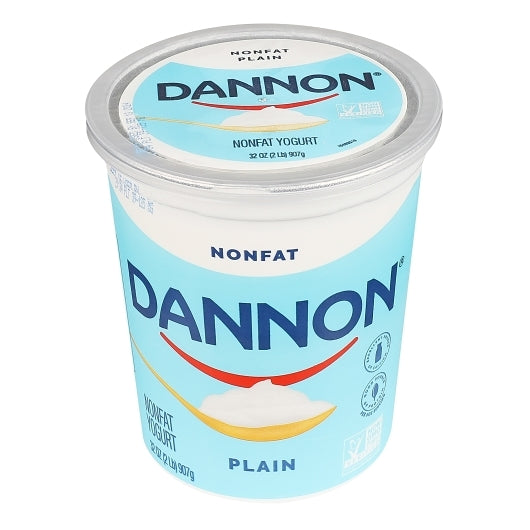 Dannon Non Fat Natural Plain Yogurt, 6 x 32 oz Case - Cheese & Dairy