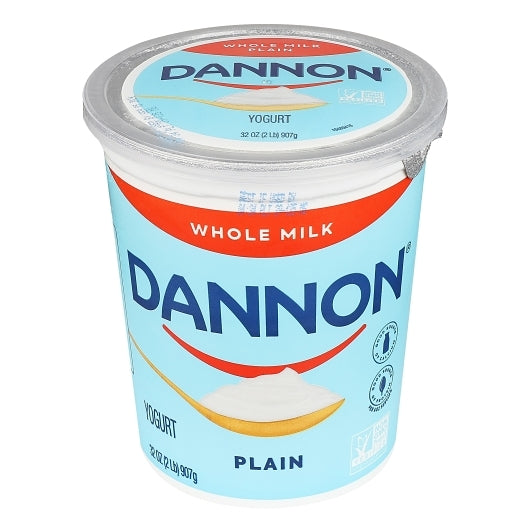 Dannon All Natural Whole Milk Plain Yogurt, 6 x 32 oz Case - Cheese & Dairy