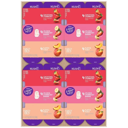 Light & Fit Nonfat 4 Strawberry, 4 Strawberry Banana, and 4 Peach Yogurt, 4 x 48 oz Case - DOT product image 8