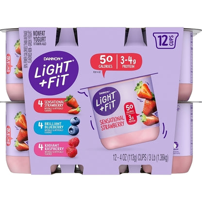 Light and Fit Nonfat 4 Strawberry, 4 Raspberry, and 4 Blueberry Yogurt, 4 x 48 oz Case - DOT product image 5