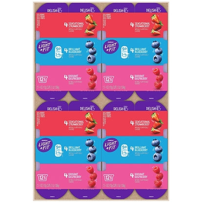Light and Fit Nonfat 4 Strawberry, 4 Raspberry, and 4 Blueberry Yogurt, 4 x 48 oz Case - DOT product image 8