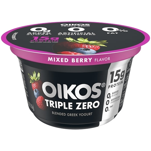 Oikos Triple Zero Mixed Berry Yogurt, 12 x 5.3 oz Case - DOT product image 5