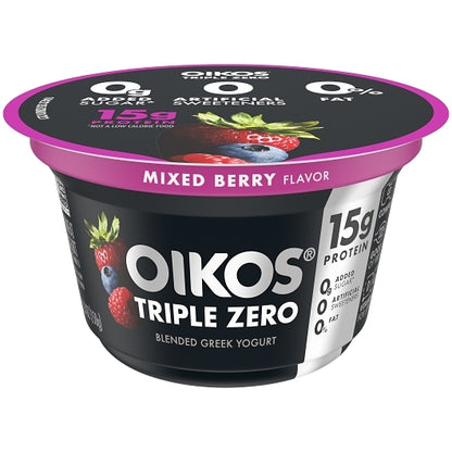 Oikos Triple Zero Mixed Berry Yogurt, 12 x 5.3 oz Case - DOT product image 5