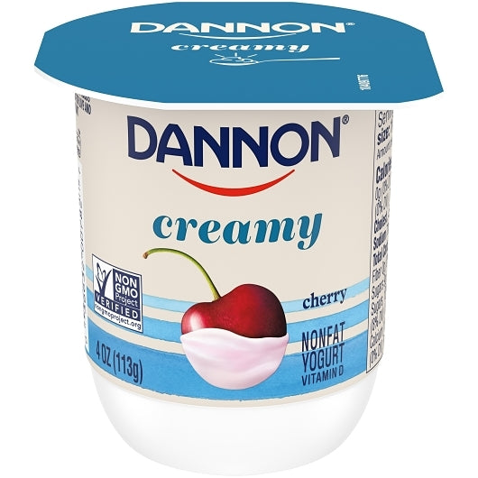 Dannon Twin Pack Raspberry and Cherry Creamy Yogurt, 48 x 4 oz Case - DOT product image 6