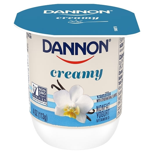 Dannon Twin Pack Strawberry and Vanilla Creamy Yogurt, 1 x 48 ct Case - DOT product image 2