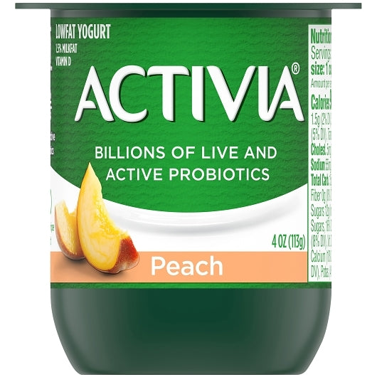 Activia Low Fat 12 Strawberry and 12 Peach Yogurt, 24 x 24 ct Case - DOT product image 3