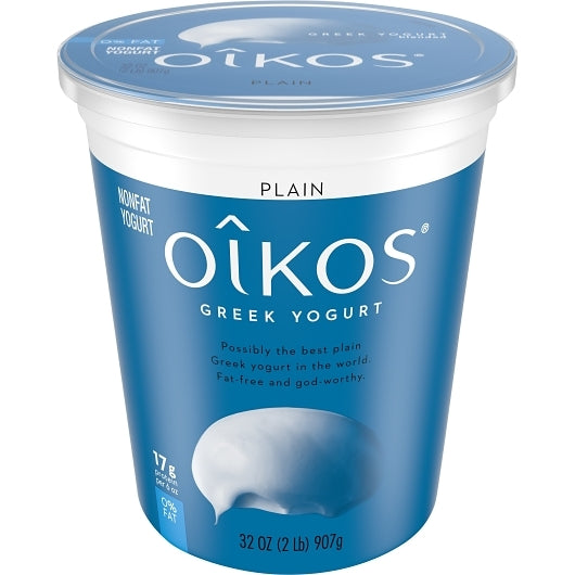 Oikos Greek Nonfat Plain Yogurt, 6 x 32 oz Case - DOT product image 5