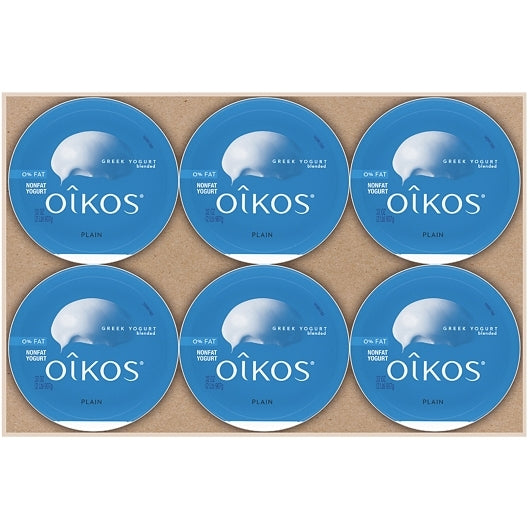 Oikos Greek Nonfat Plain Yogurt, 6 x 32 oz Case - Cheese & Dairy