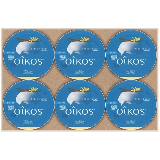Oikos NonFat Greek Vanilla Yogurt, 6 x 32 oz Case - Cheese & Dairy