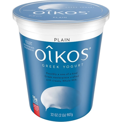 Oikos 4% Fat Whole Milk Plain Greek Yogurt, 6 x 32 oz Case - DOT product image 6