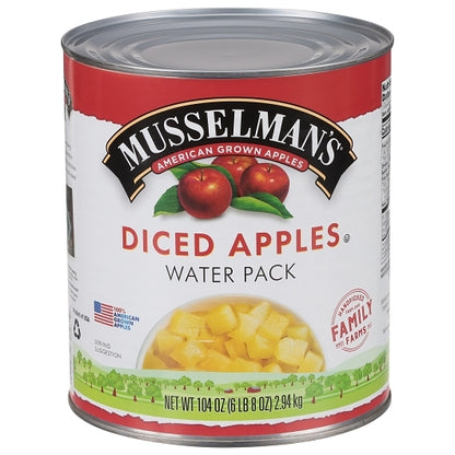 Musselman's Diced Apples In Water, 3 x 104 oz Case - Dried Fruit & Fruit Snacks
