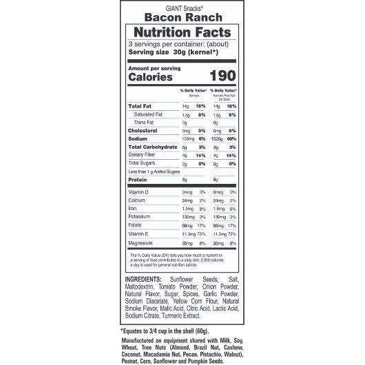 Giant Snack Inc Giants Bacon Ranch Seeds, 12 x 5 oz Case - DOT product image 7