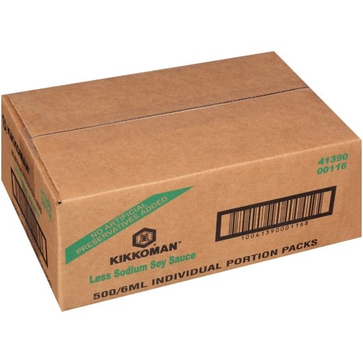 Kikkoman Less Sodium Preservative Free Soy Sauce Single Serve, 500 x 6 ML Case - DOT product image 5