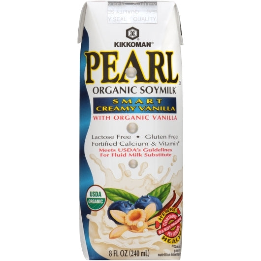 Pearl Smart Creamy Vanilla Soymilk, 24 x 8 fl oz Case - Beverages