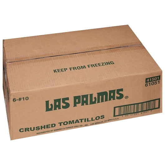 Las Palmas Crushed Tomatillos, 6 x 102 oz Case - GS1 closed shipping case image