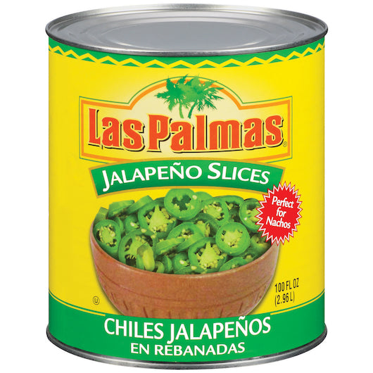 Las Palmas Sliced Jalapeno Peppers, 6 x 96 oz Case - Condiments & Sauces