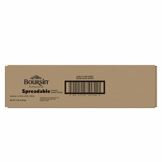 Boursin Culinary Garlic & Herb Cream Cheese Spread, 3 x 3 lb Case - Alternate product angle or state