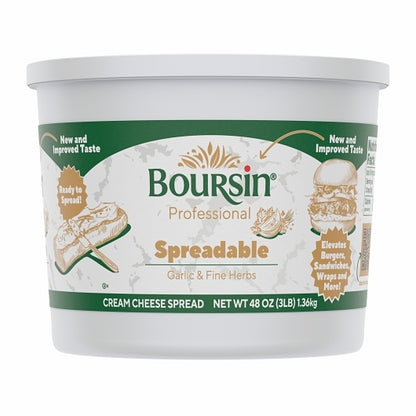 Boursin Culinary Garlic & Herb Cream Cheese Spread, 3 x 3 lb Case - Alternate product angle or state