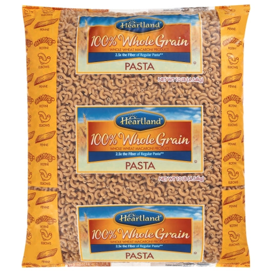 Heartland Whole Wheat Elbow Pasta, 2 x 10 lb Case - DOT product image 2