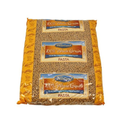 Heartland Whole Wheat Elbow Pasta, 2 x 10 lb Case - Pantry Ingredients
