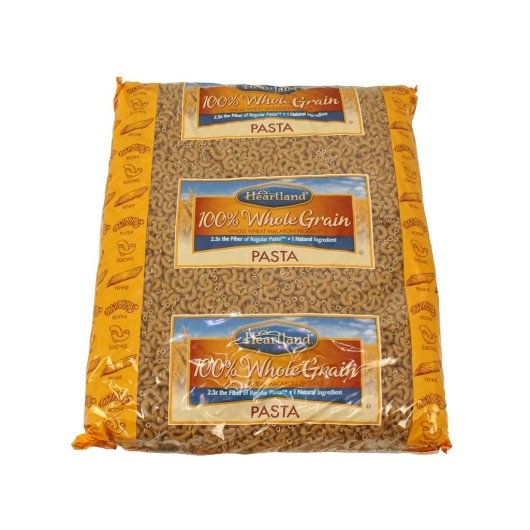 Heartland Whole Wheat Elbow Pasta, 2 x 10 lb Case - Pantry Ingredients
