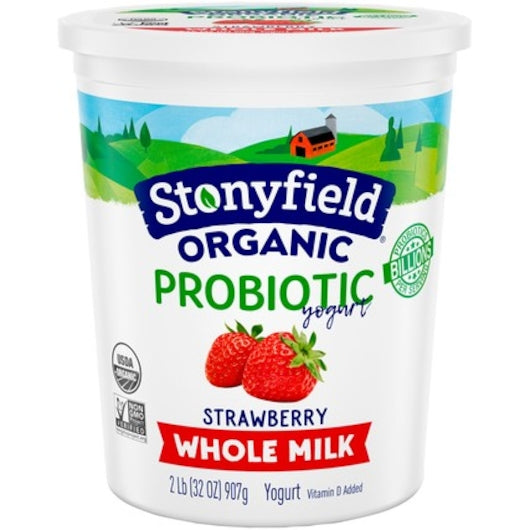 Stonyfield Farm Organic Whole Milk Strawberry Yogurt, 6 x 32 oz Case - DOT product image 5