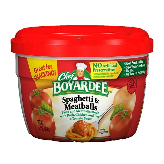 Chef Boyardee Microwave Spaghetti With Meatball, 12 x 7.5 oz Case - DOT product image 2