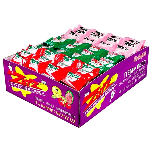 Zotz Cherry Apple Watermelon, 12 x 48 x 0.7 oz Case - Candy & Confections