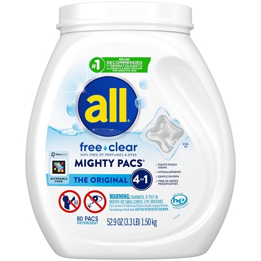 All Free Clear Laundry Detergent, 4 x 80 ct Case - Cleaners & Sanitizers