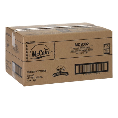 Mccain Signatures 3/4" x 1" x 5/8" Skin On Hashbrown Cubes, 6 x 6 x 30 lb Case - DOT product image 8