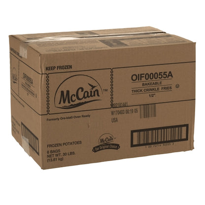 Mccain 1/2 Inch Thick Crinkle Cut French Fries, 6 x 6 x 30 lb Case - DOT product image 6