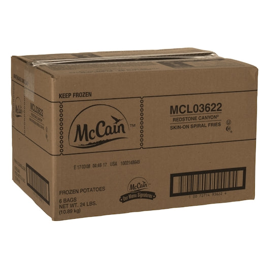 Mccain Redstone Canyon Seasoned Skin On Curly Fries, 6 x 6 x 24 lb Case - DOT product image 6