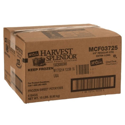 Mccain Harvest Splendor Regular Stix Extra Long Sweet Potato Fries, 6 x 6 x 15 lb Case - DOT product image 5