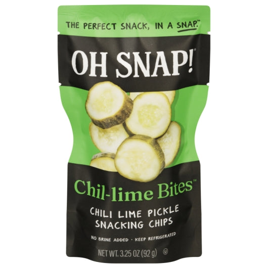 Oh Snap Chili Lime Pickle Bites Pouches, 12 x 3.25 oz Case - Condiments & Sauces