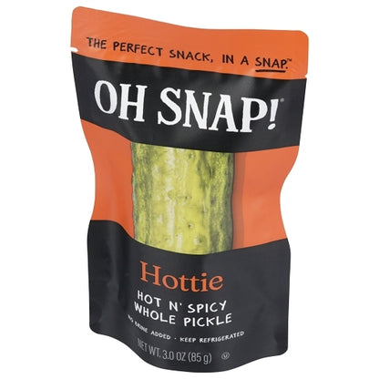 Oh Snap Hot Pickle Whole Single Serve Pouch Pouches, 12 x 3 oz Case - Condiments & Sauces