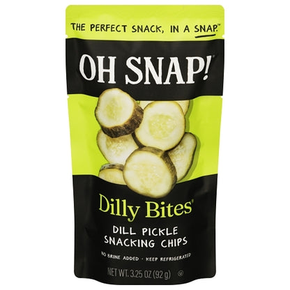 Oh Snap Dilly Dill Dilly Bites Snacking Cuts Pickle Chip Single Serve Pouch, 12 x 3.25 oz Case - DOT product image 2