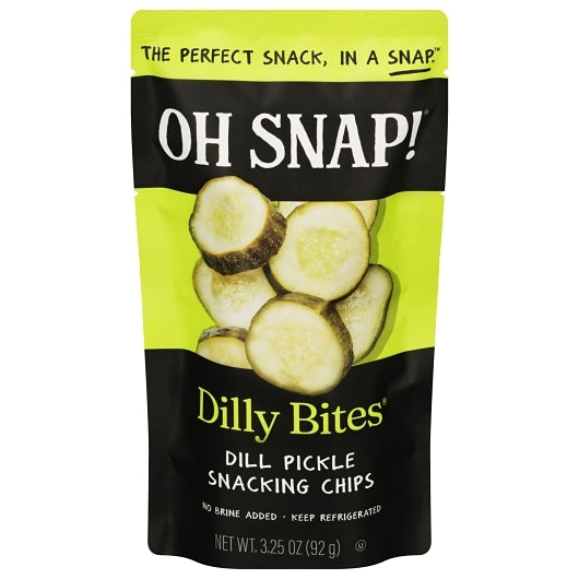 Oh Snap Dilly Dill Dilly Bites Snacking Cuts Pickle Chip Single Serve Pouch, 12 x 3.25 oz Case - DOT product image 2