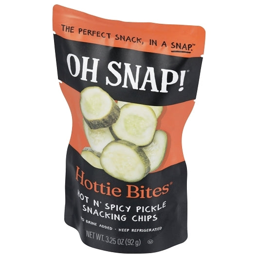Oh Snap Pickling Fat Free Gluten Free Hottie Bites Snacking Pickle Chip Single Serve Pouch, 12 x 3.25 oz Case - DOT product image 8